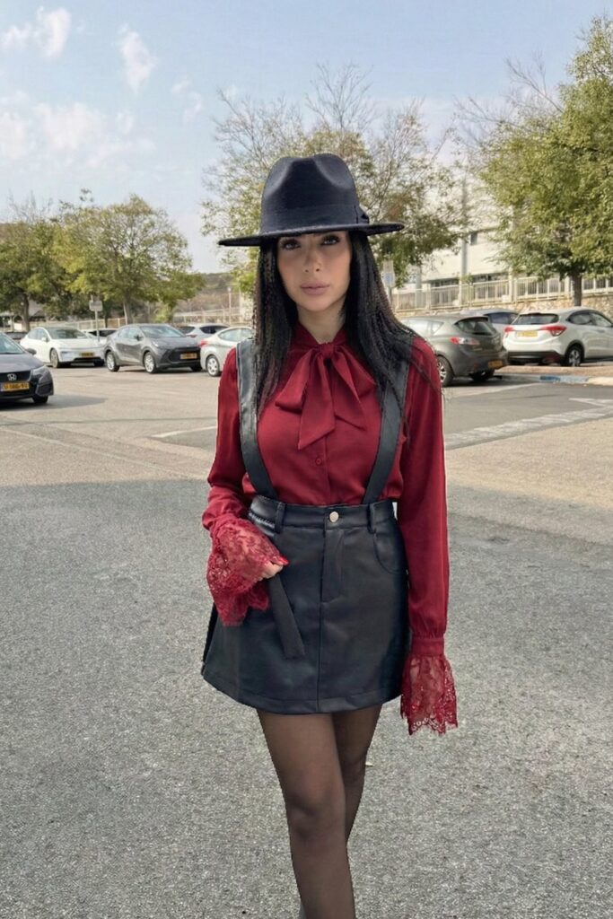 Tie-Neck Buttoned Blouse - Burgundy